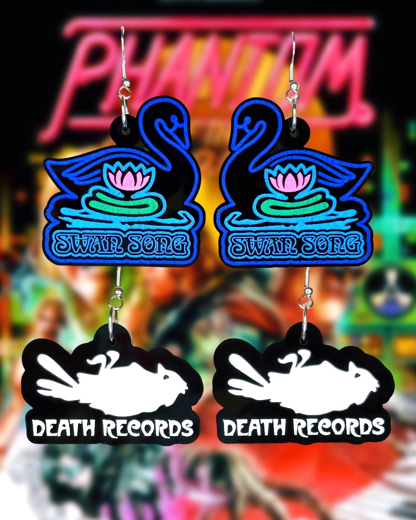 The OG Swan Label Earrings, Keychain, Brooch, or Magnet