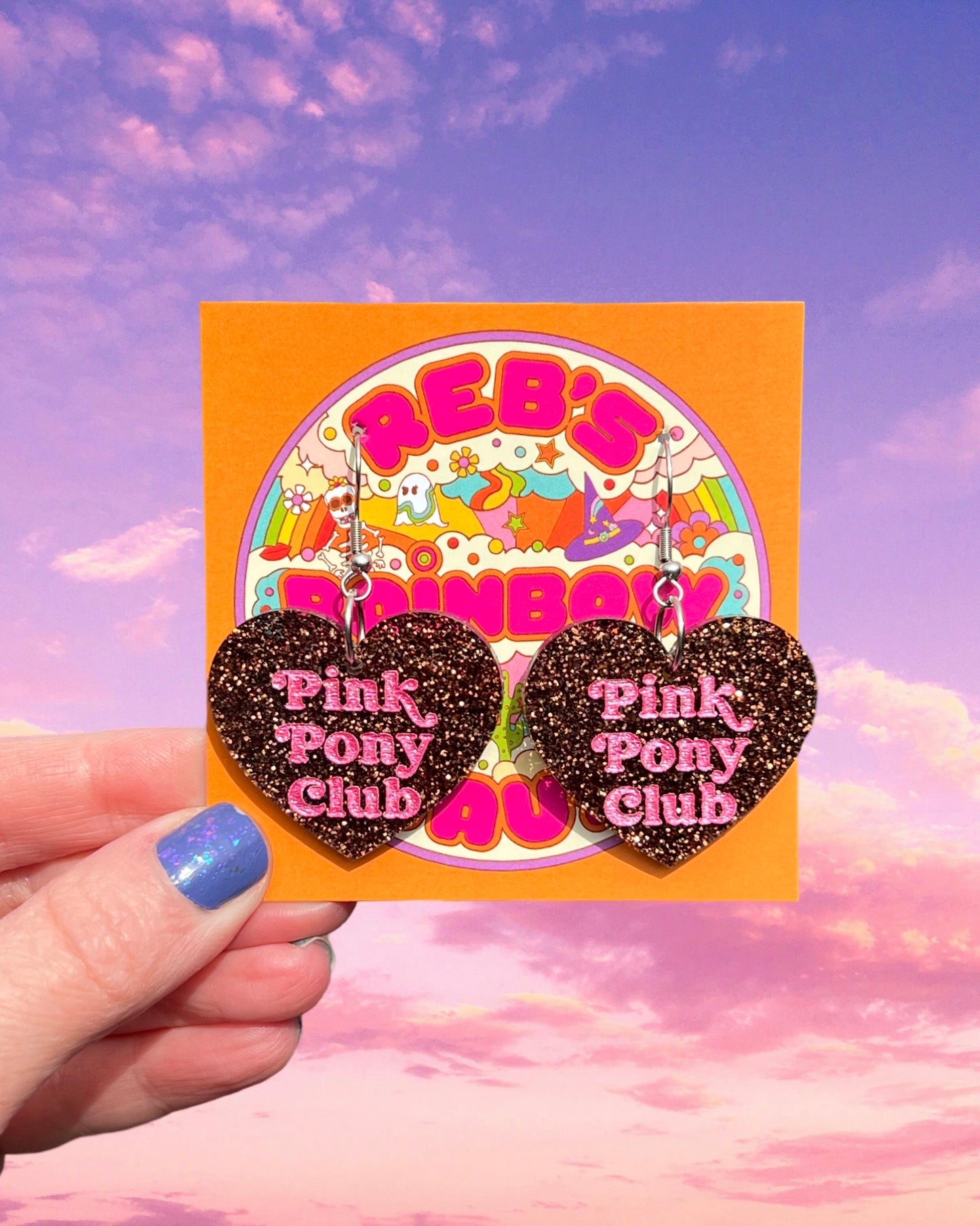 Pink Pony Clown Earrings (Zero Waste)