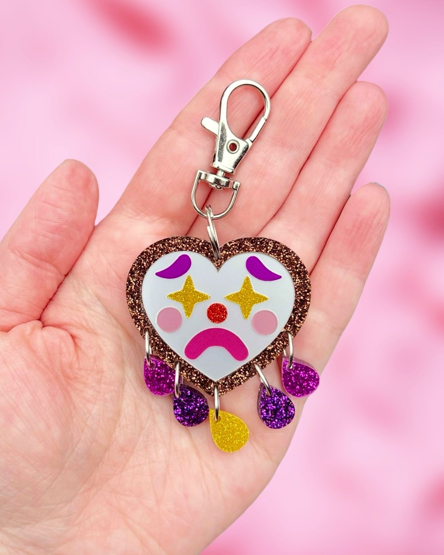 Pink Pony Clown Keychain
