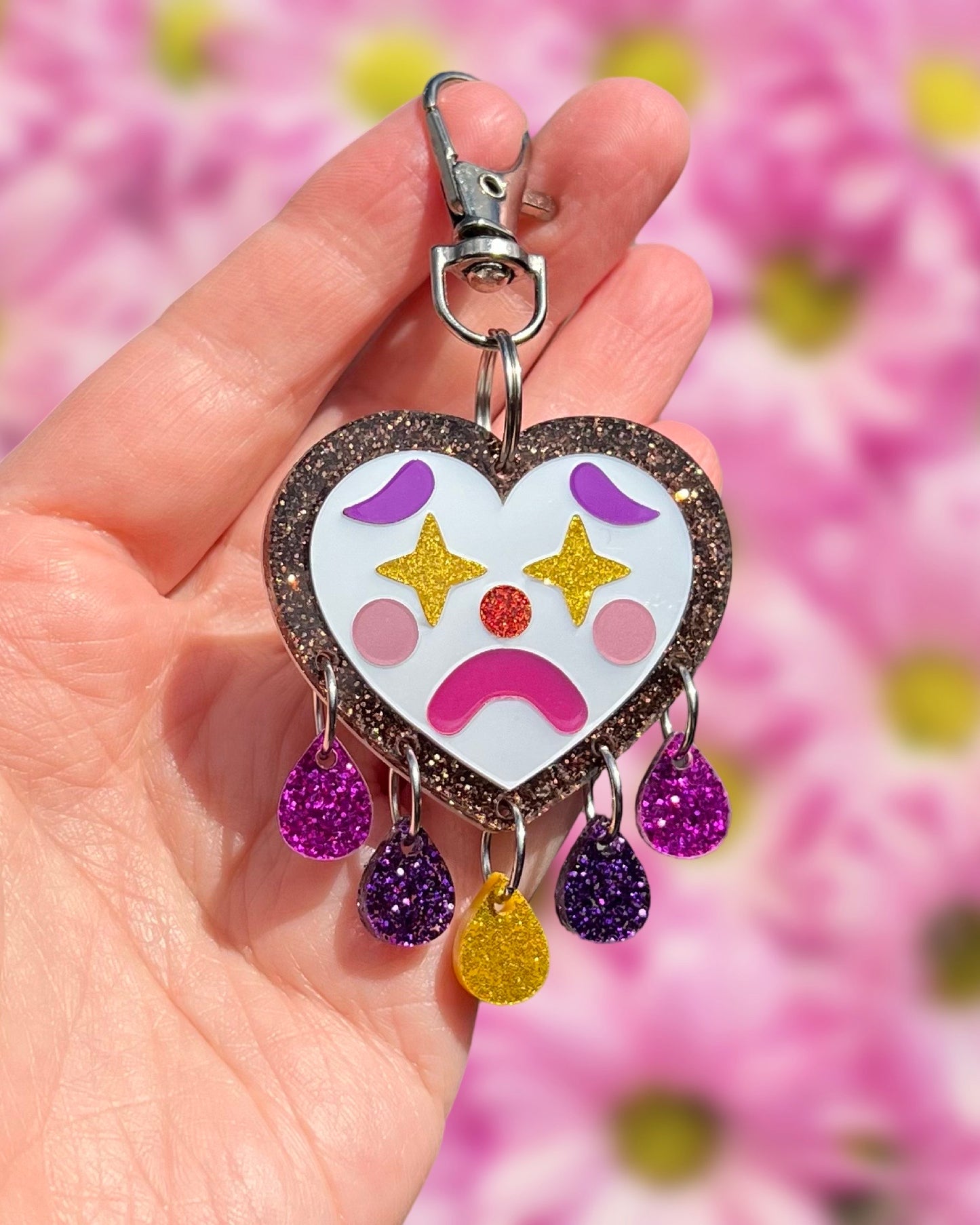 Pink Pony Clown Keychain