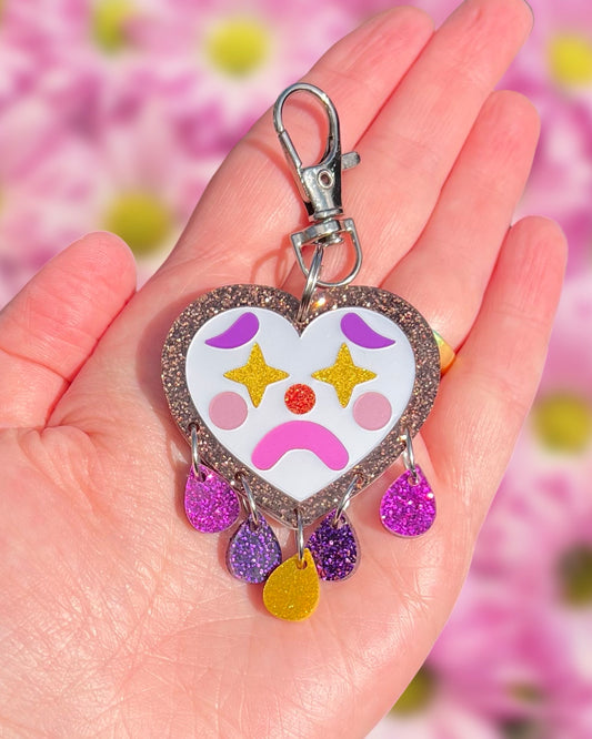 Pink Pony Clown Keychain