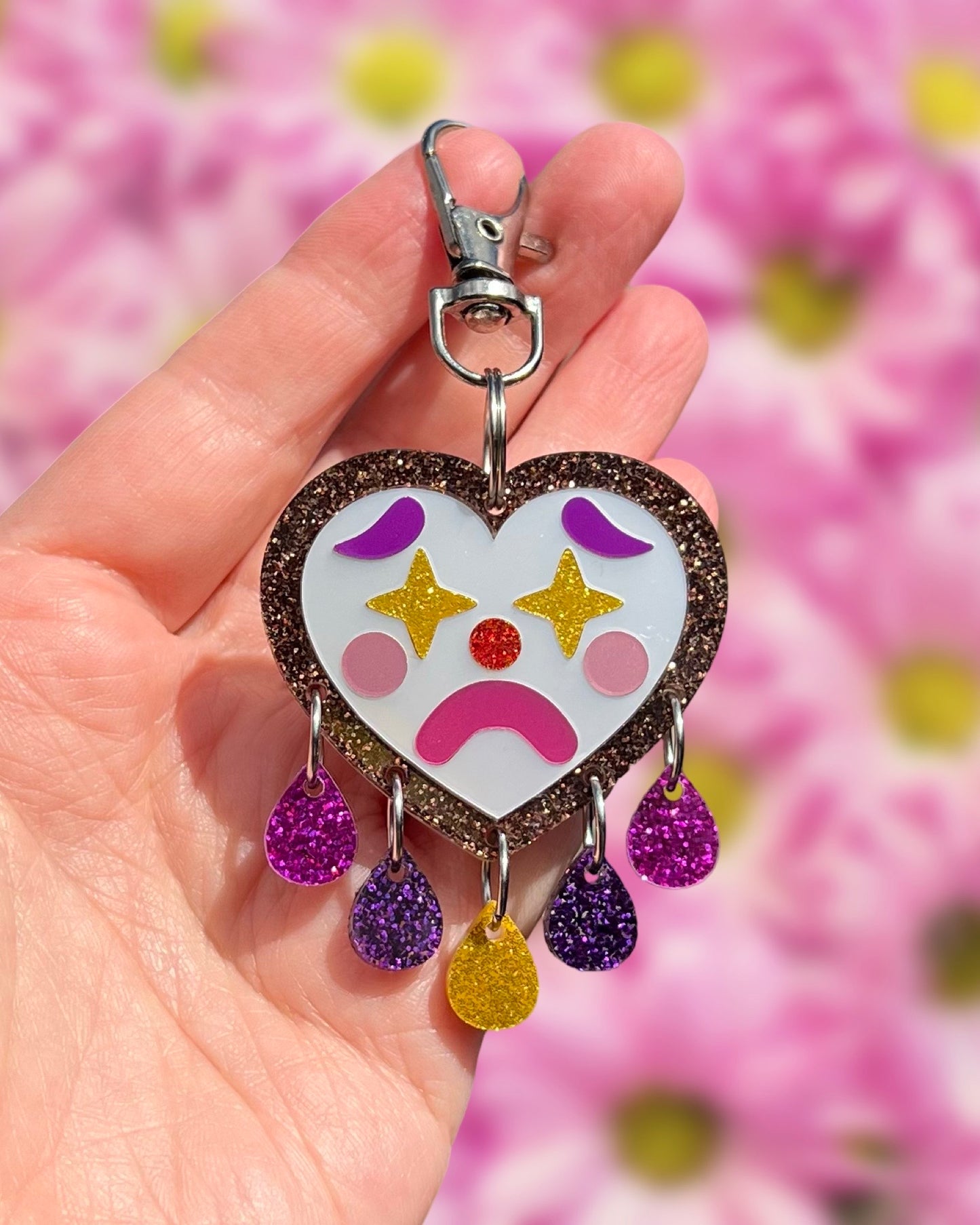Pink Pony Clown Keychain
