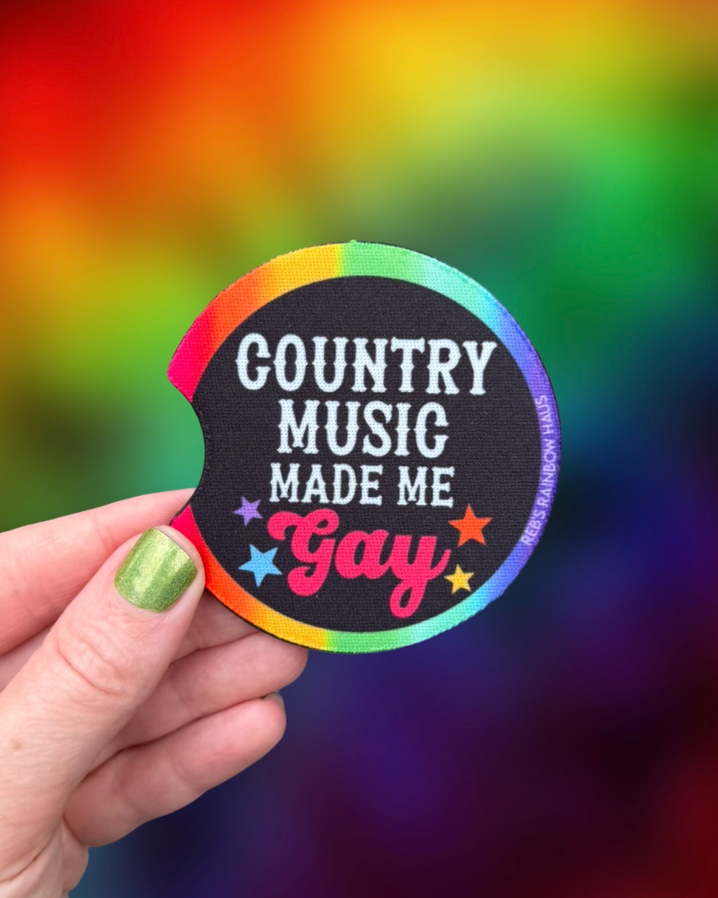 Country Music Made Me Gay Car Coasters
