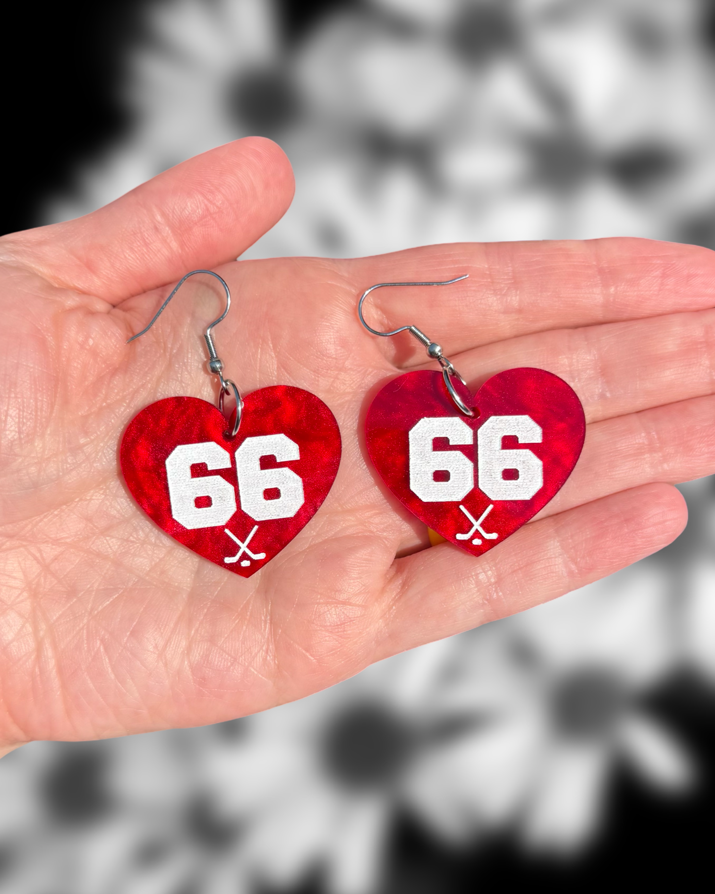 Hockey Number Earrings (Zero Waste)