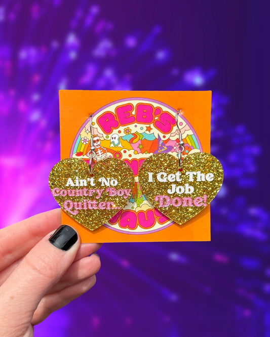 Gold Midwest Princess Lyric Earrings (Zero Waste)