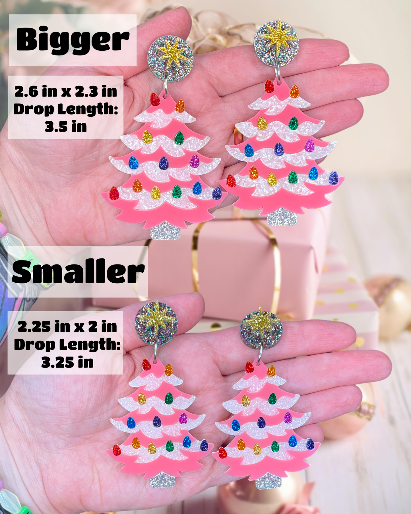 Green Ceramic Tree Statement Earrings