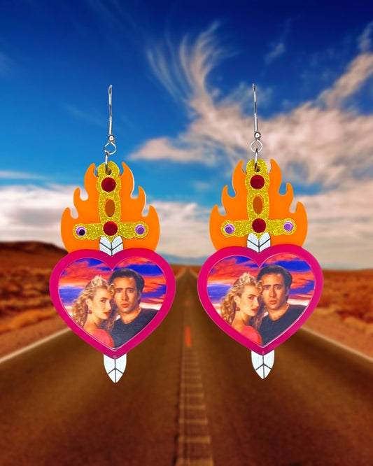 Hotter Than Georgia Asphalt Statement Earrings