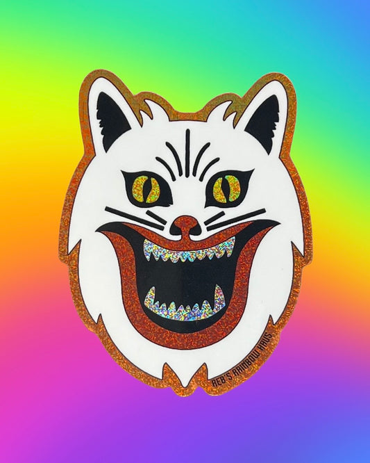 White Cat Sticker