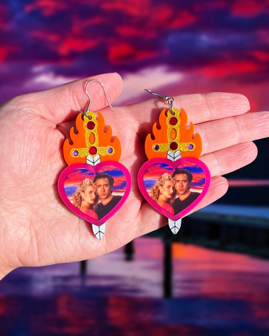 Hotter Than Georgia Asphalt Statement Earrings