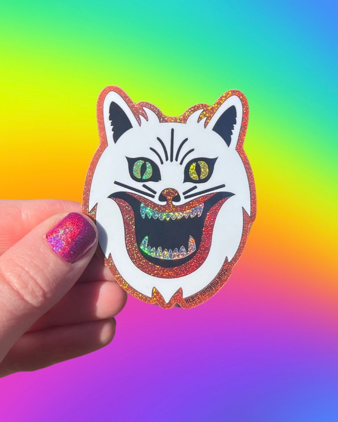 White Cat Sticker
