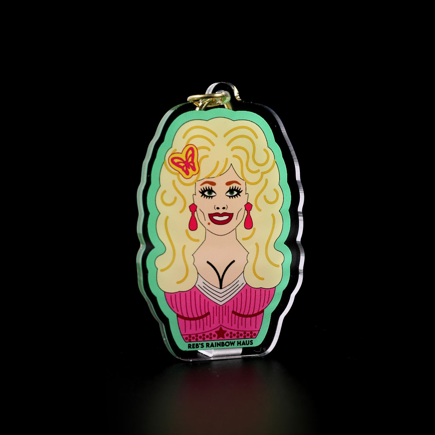 Diamond in a Rhinestone World Keychain