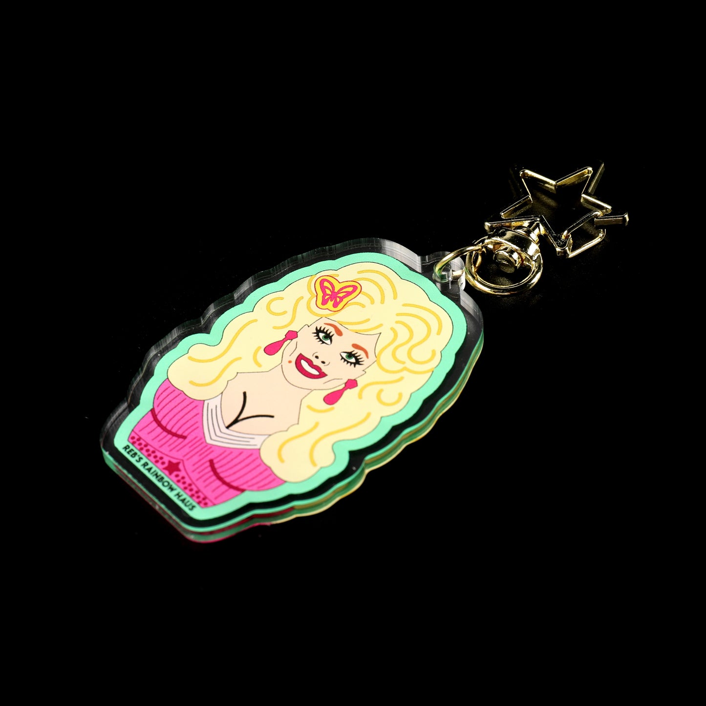 Diamond in a Rhinestone World Keychain