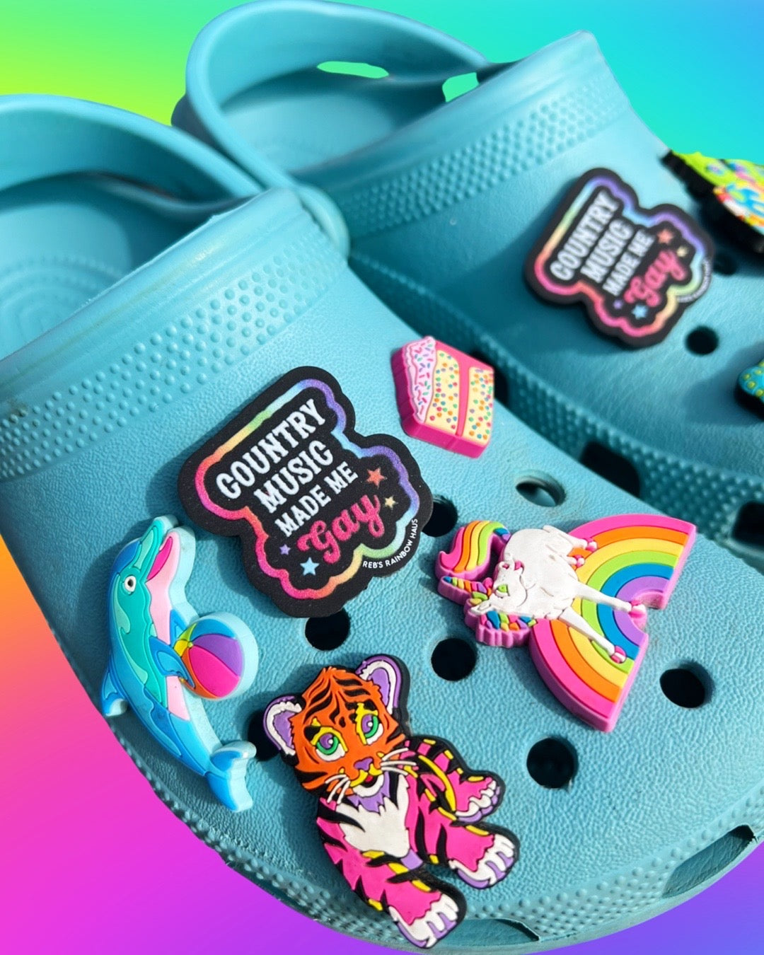 Country Music Made Me Gay Shoe Charm
