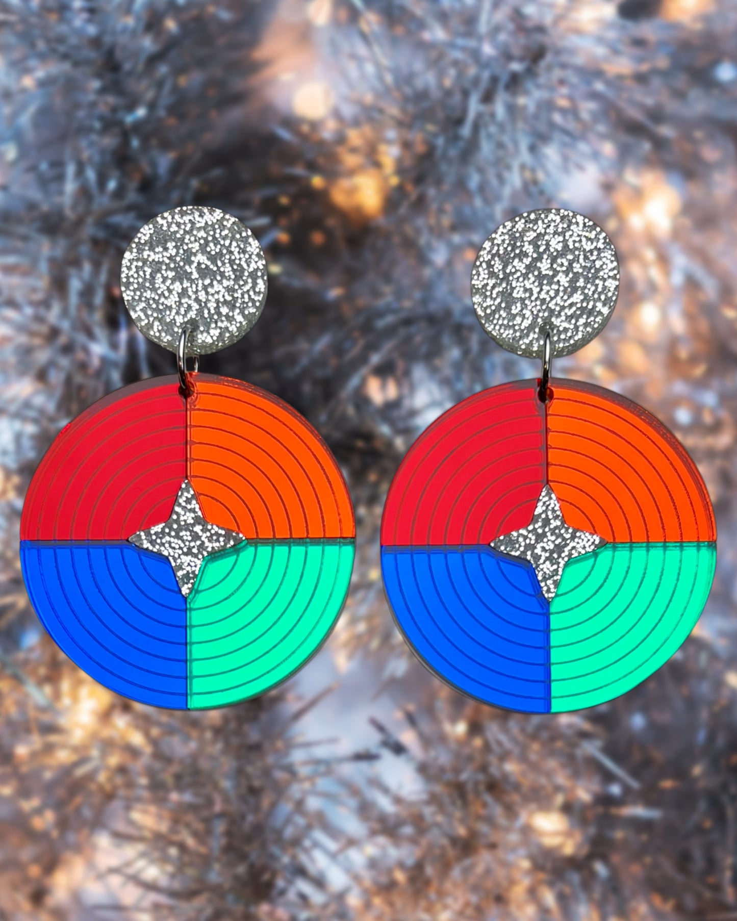 Retro Color Wheel Earrings