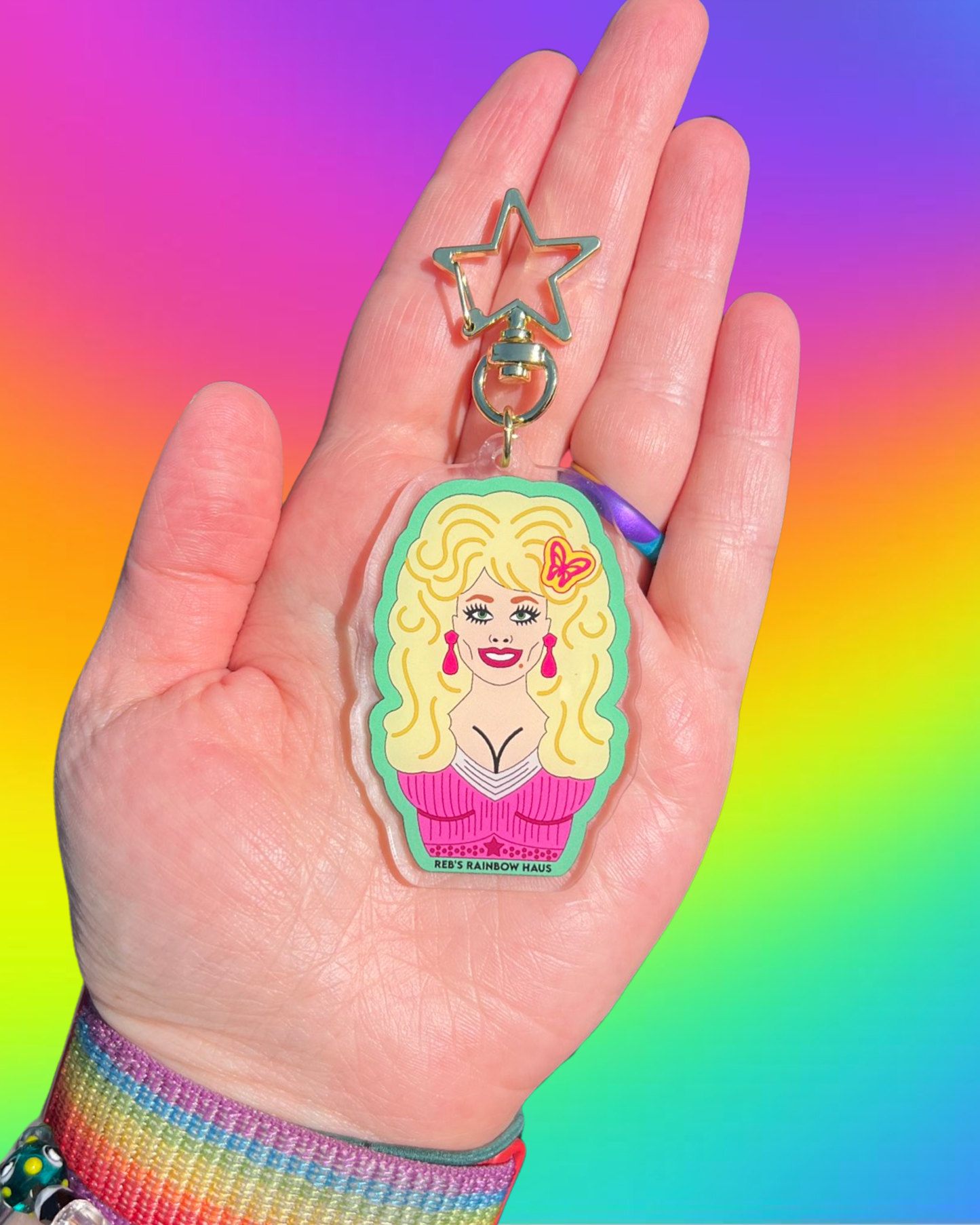 Diamond in a Rhinestone World Keychain