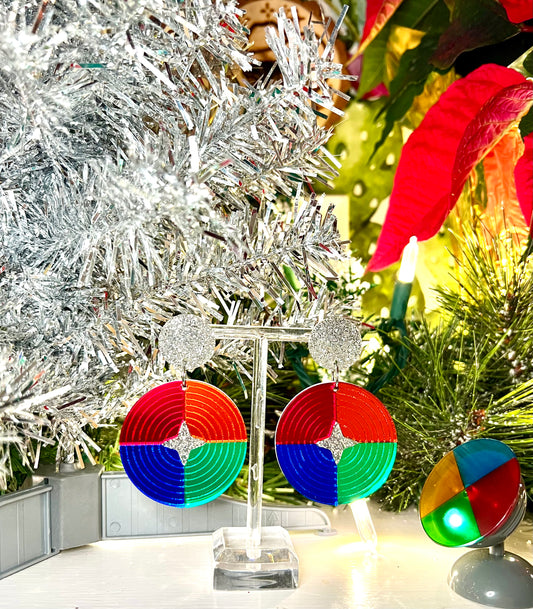 Retro Color Wheel Earrings