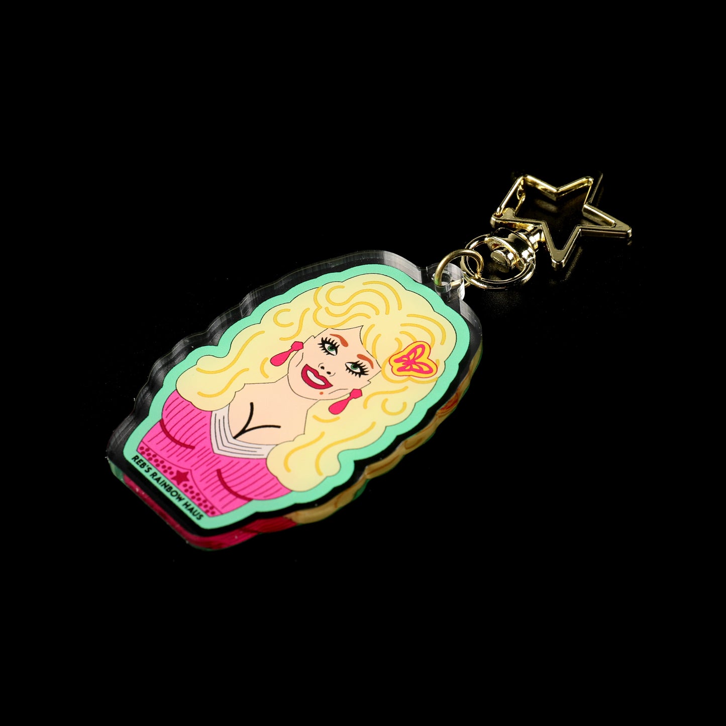 Diamond in a Rhinestone World Keychain