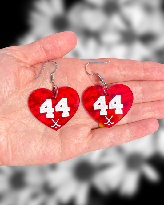 Hockey Number Earrings (Zero Waste)