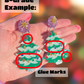 ***B-GRADE*** Green Ceramic Tree Statement Earrings