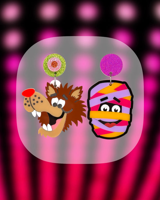 *PRE-ORDER* Fruit Brute and Yummy Mummy Earrings (Mismatched)