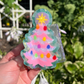 Pink Christmas Tree Hair Claw