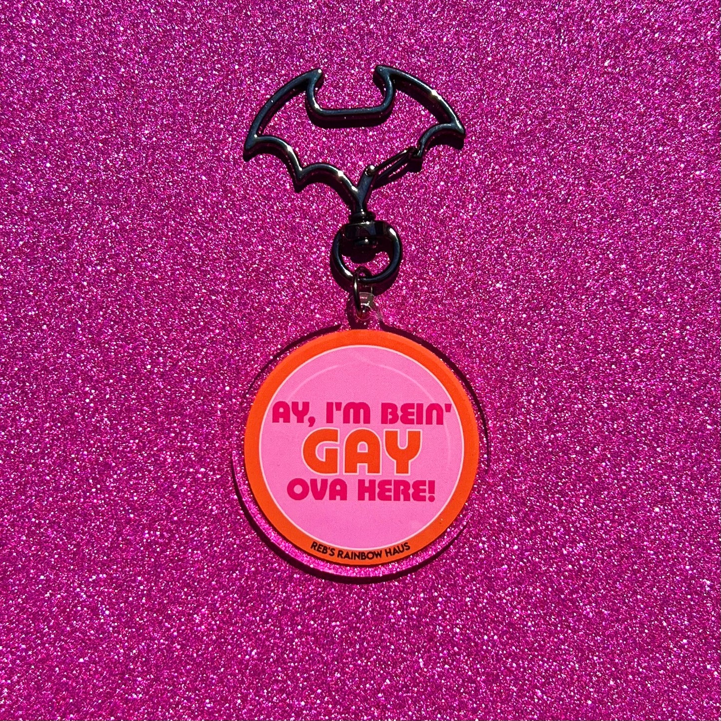 Gay Ova Here Keychain