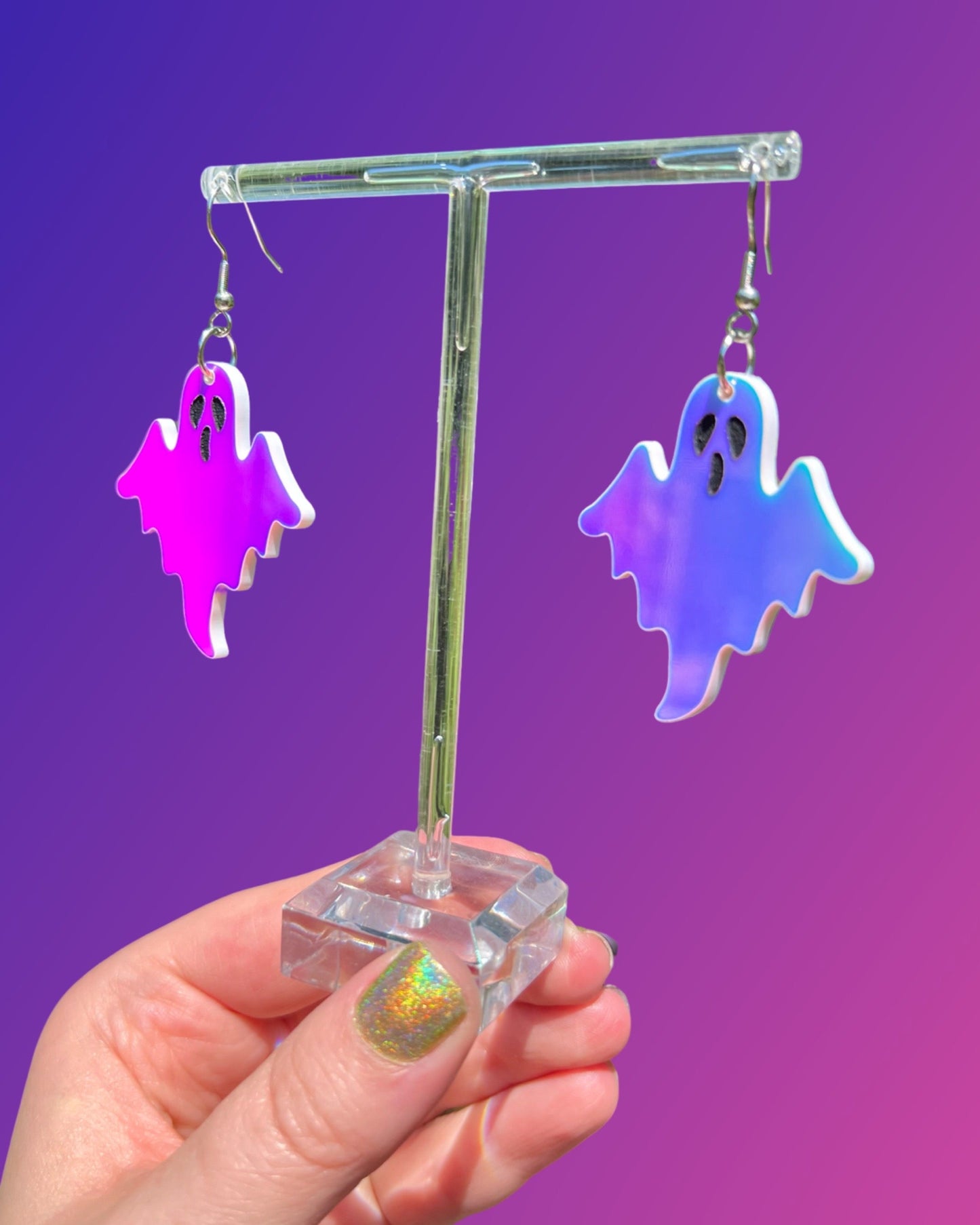 Cotton Candy Ghost Earrings