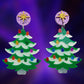 ***B-GRADE*** Green Ceramic Tree Statement Earrings