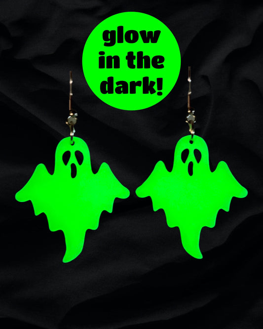 Glow In The Dark Ghost Earrings