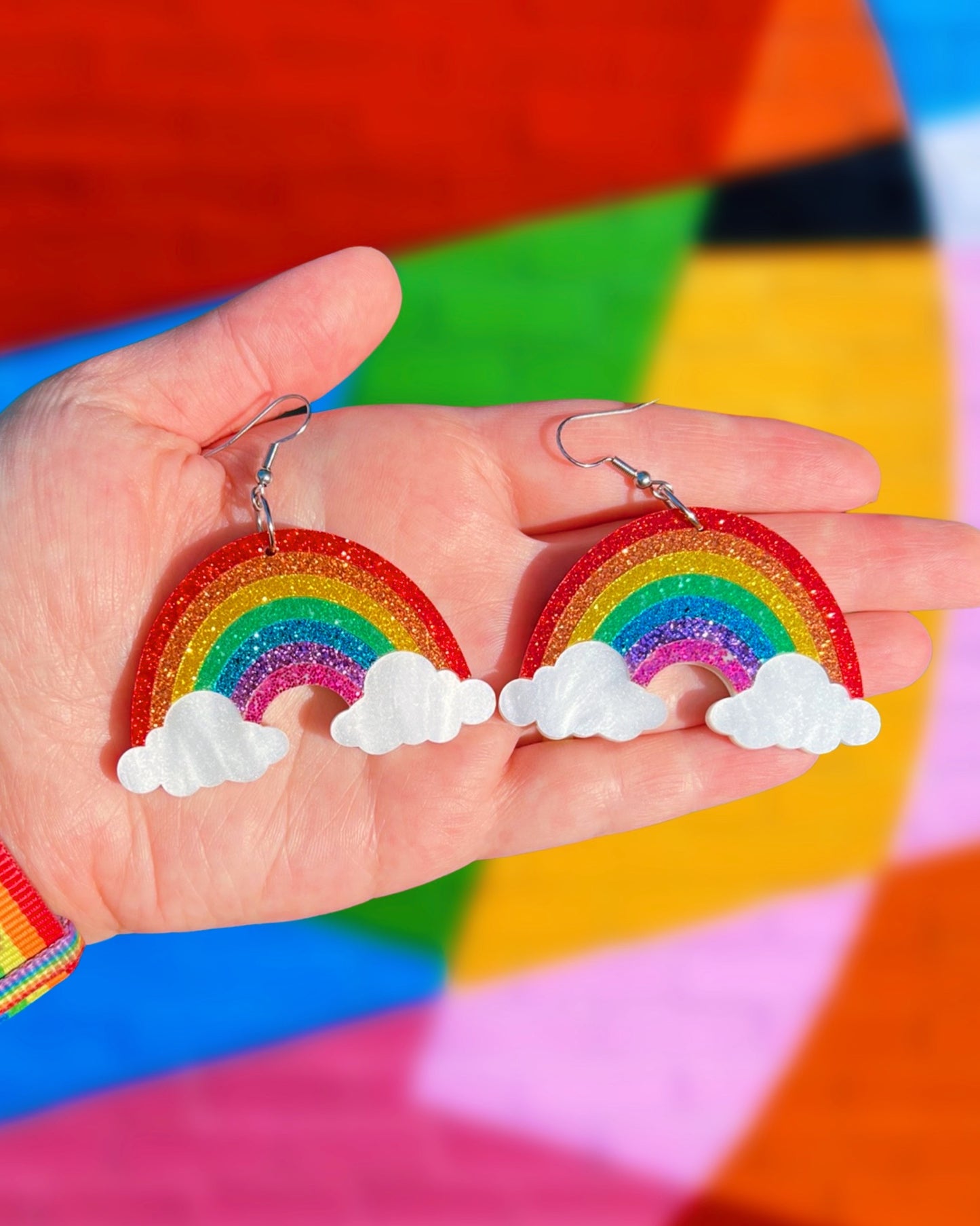 Glitter Rainbow Earrings