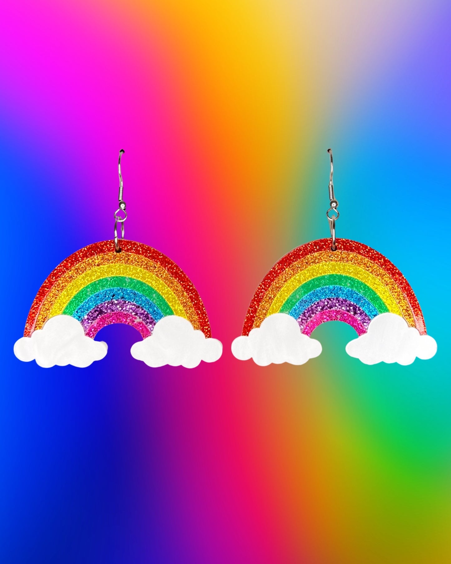 Glitter Rainbow Earrings