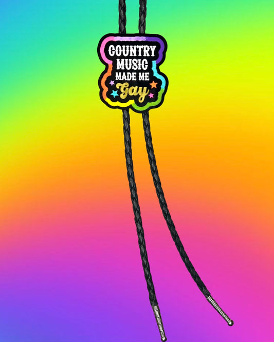 Country Music Made Me Gay Bolo Tie